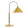 Large original brass table lamp with a conical shade, Mid-Century Modern