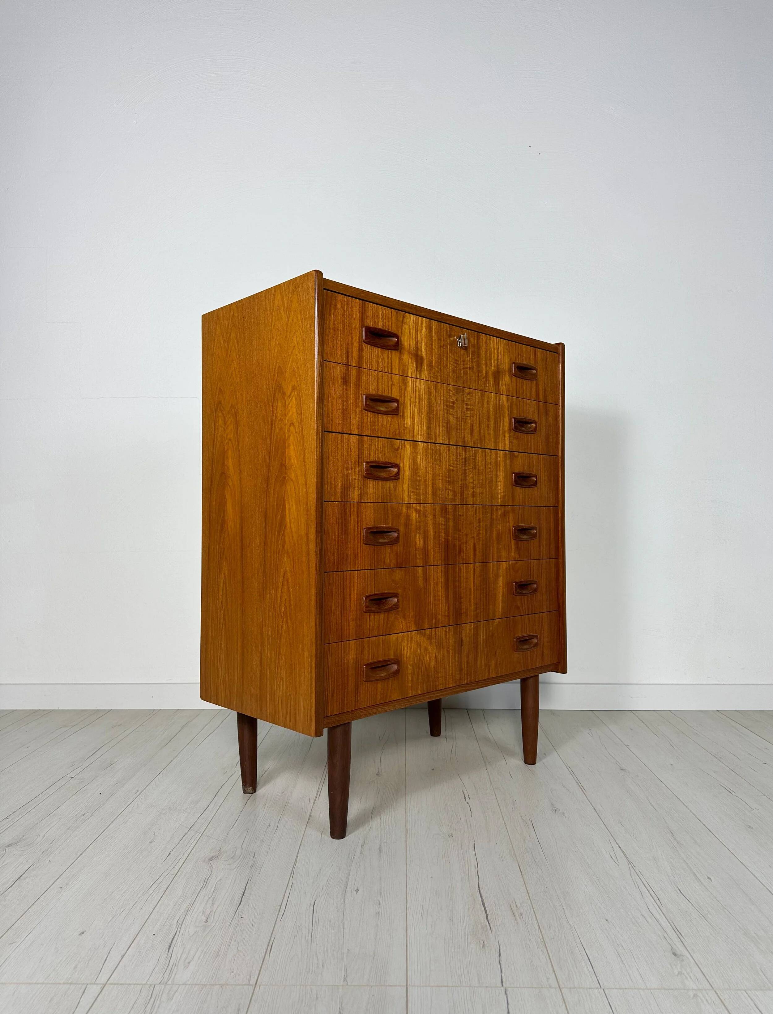Commode danoise originale en teck, vintage années 1960