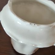Limoges porcelain coffee maker in Haviland, white milk pot and sugar bowl decorated with leaves