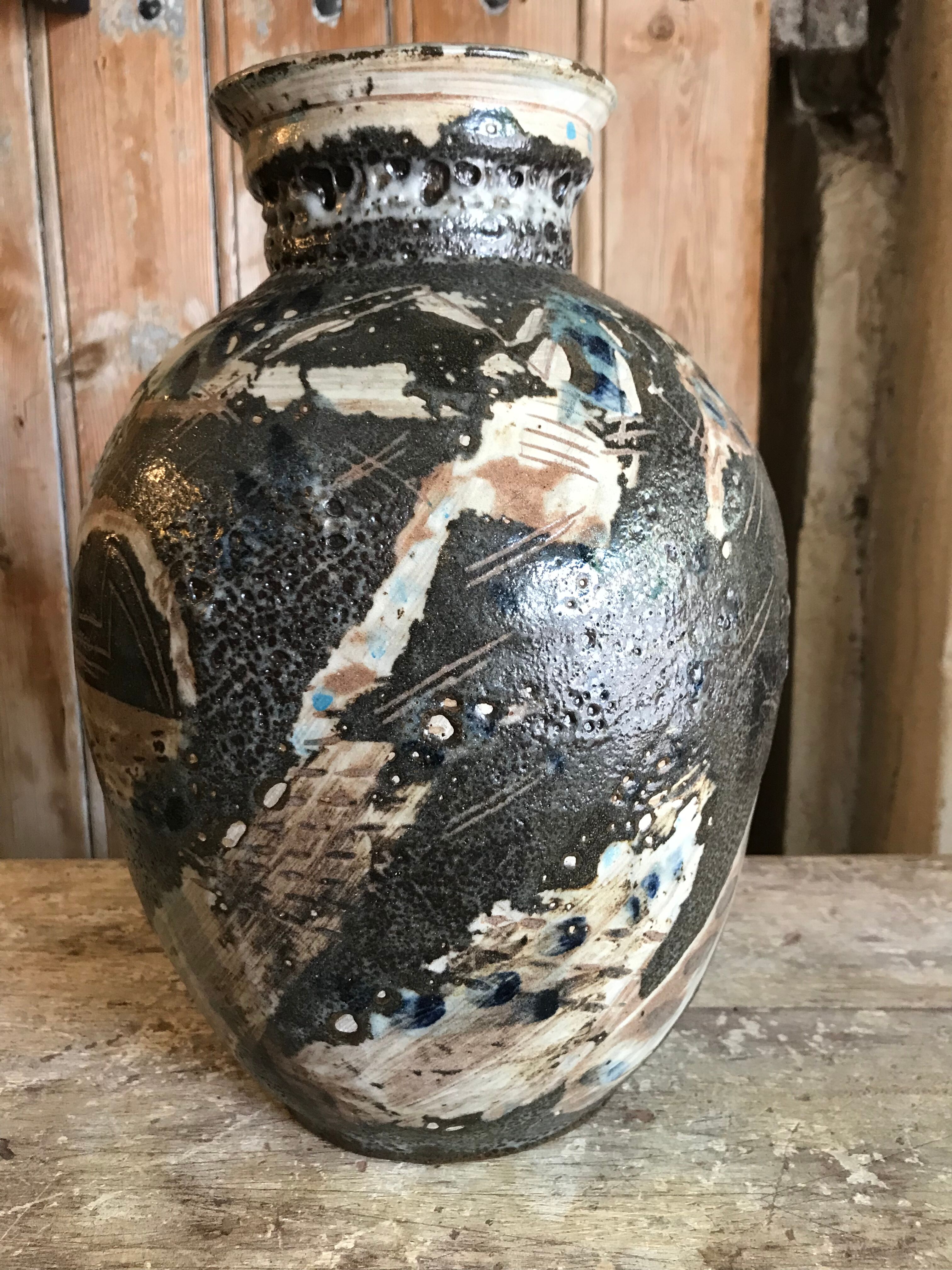 Vase céramique signé