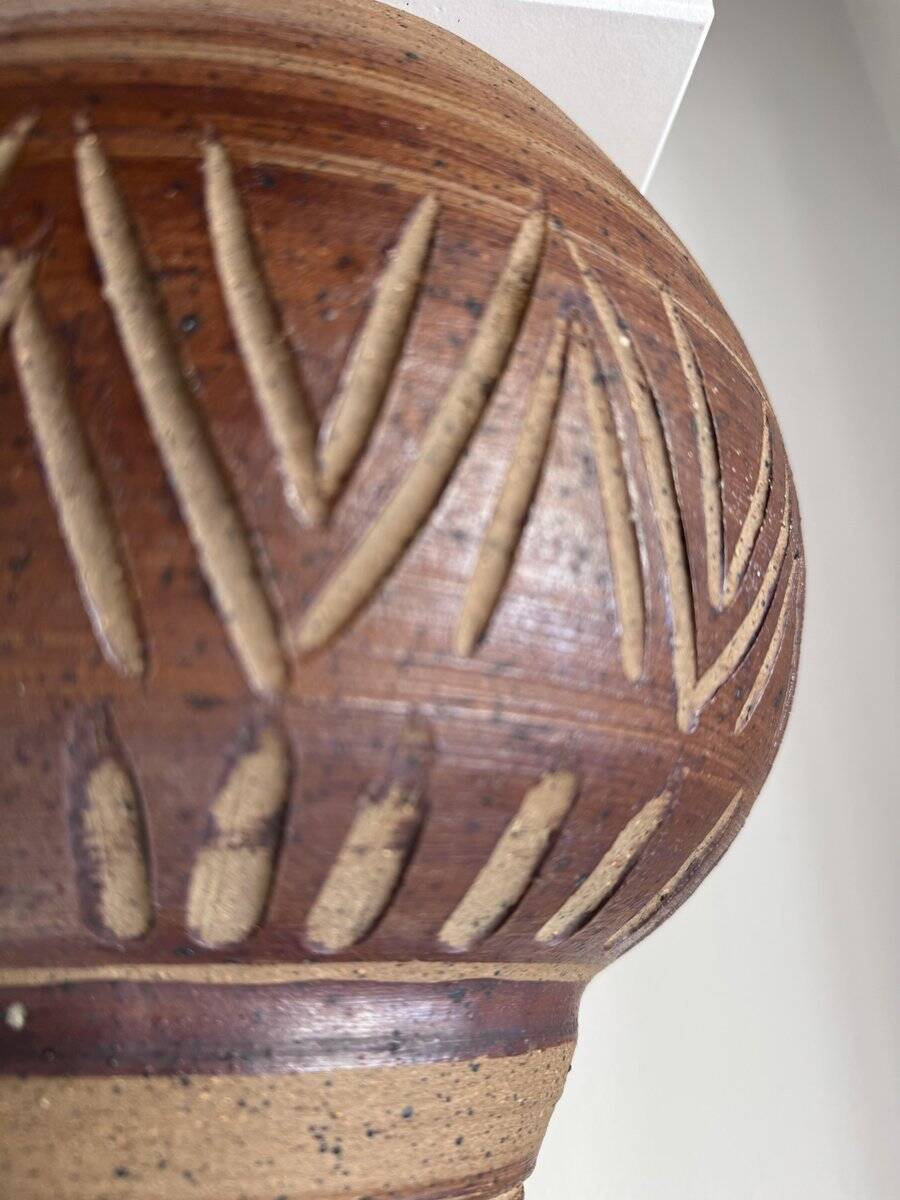 XXL Danish table lamp, stoneware, unique, 1970s