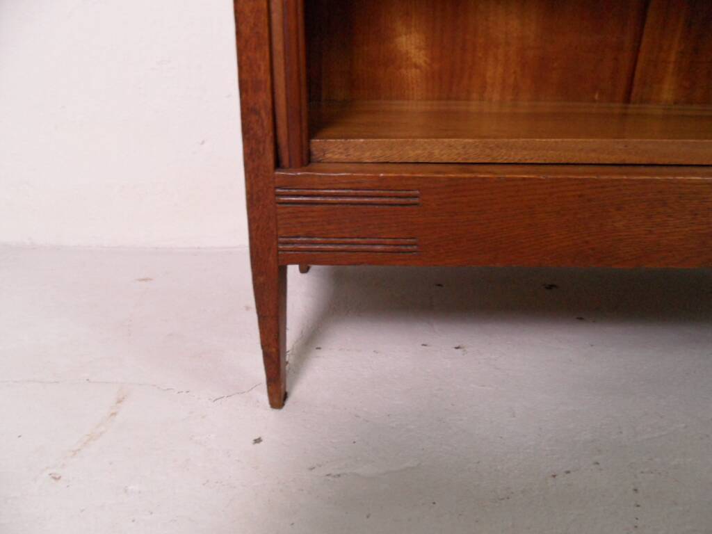 Antique oak open bookcase