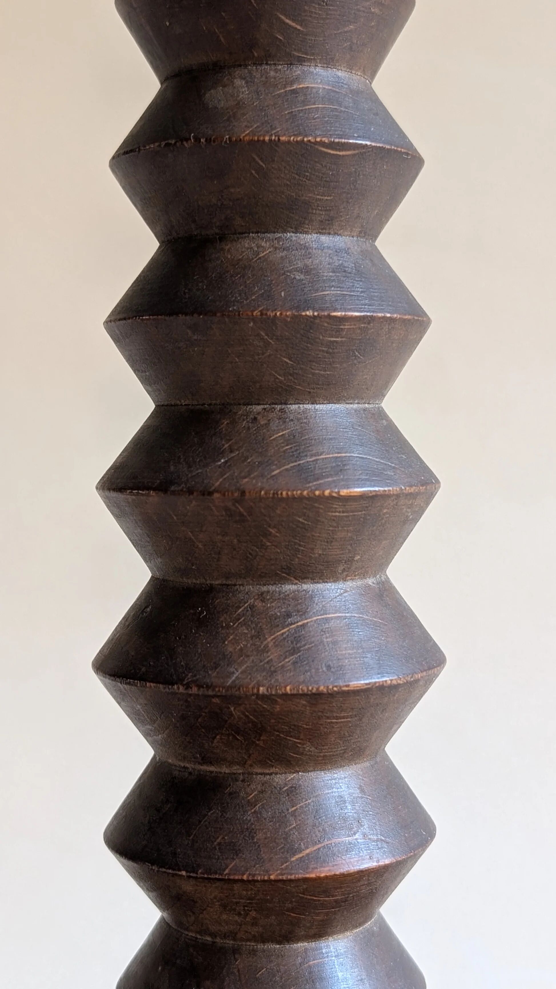 Turned wooden lamp base