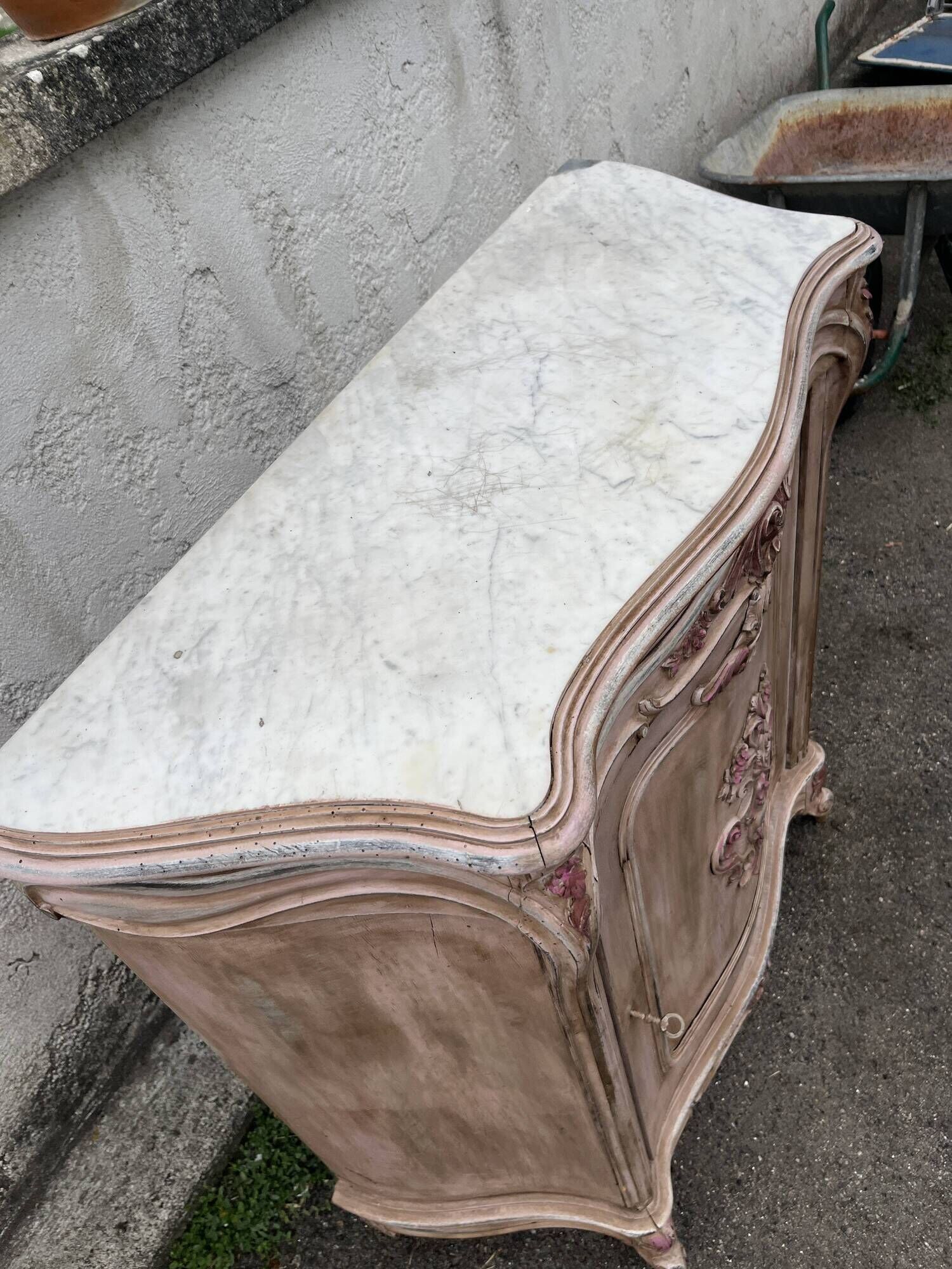 Louis XV style side table – door carved with floral decoration