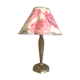 Bronze lamp, lampshade fabric stripe and cable vintage switch