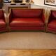 Leather and wood lounge from the 1950s.