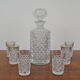 Ensemble de six verres et carafes du milieu du siècle, cristal de Bohême, années 1950