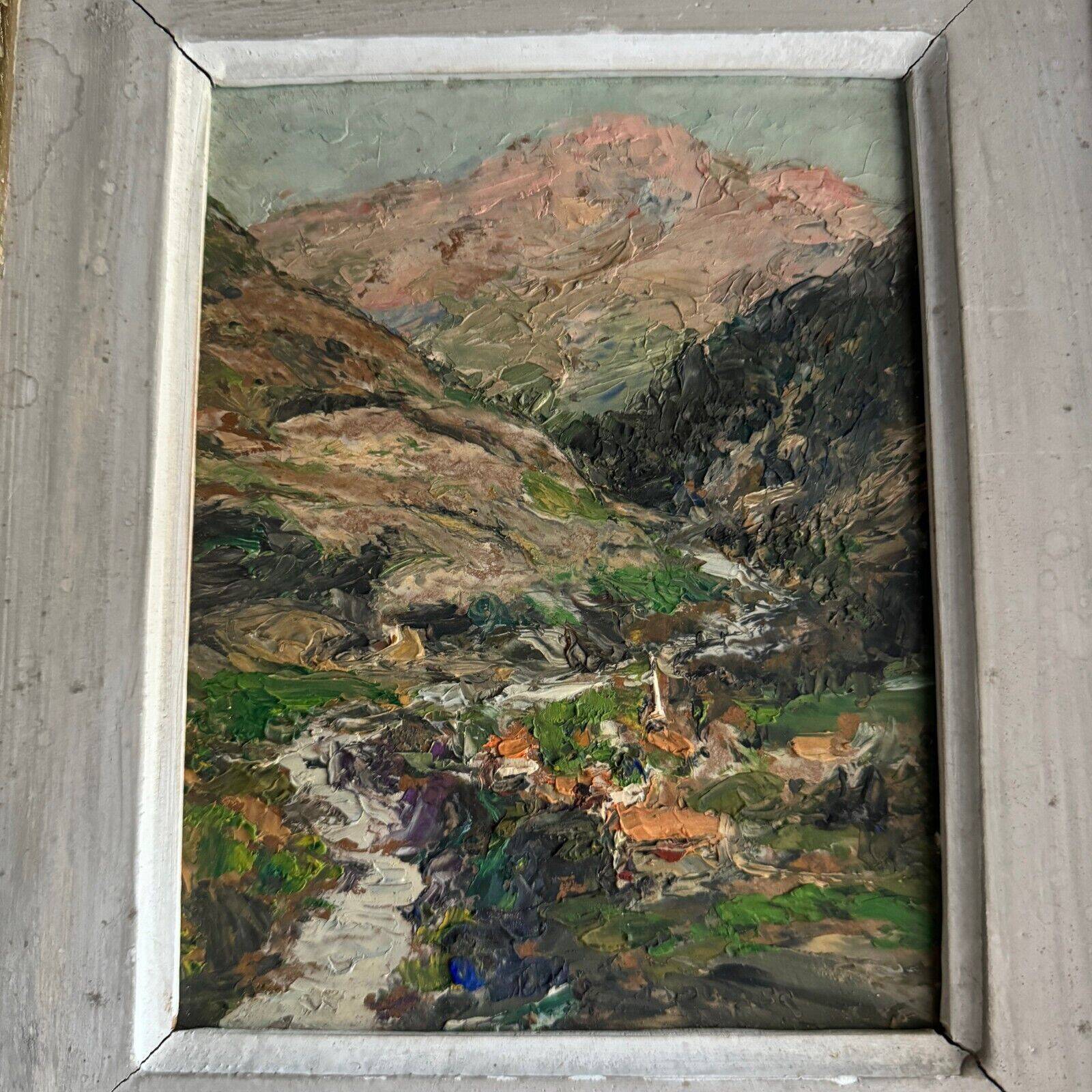 Oil on panel by J. Denier 1920 La Maurienne