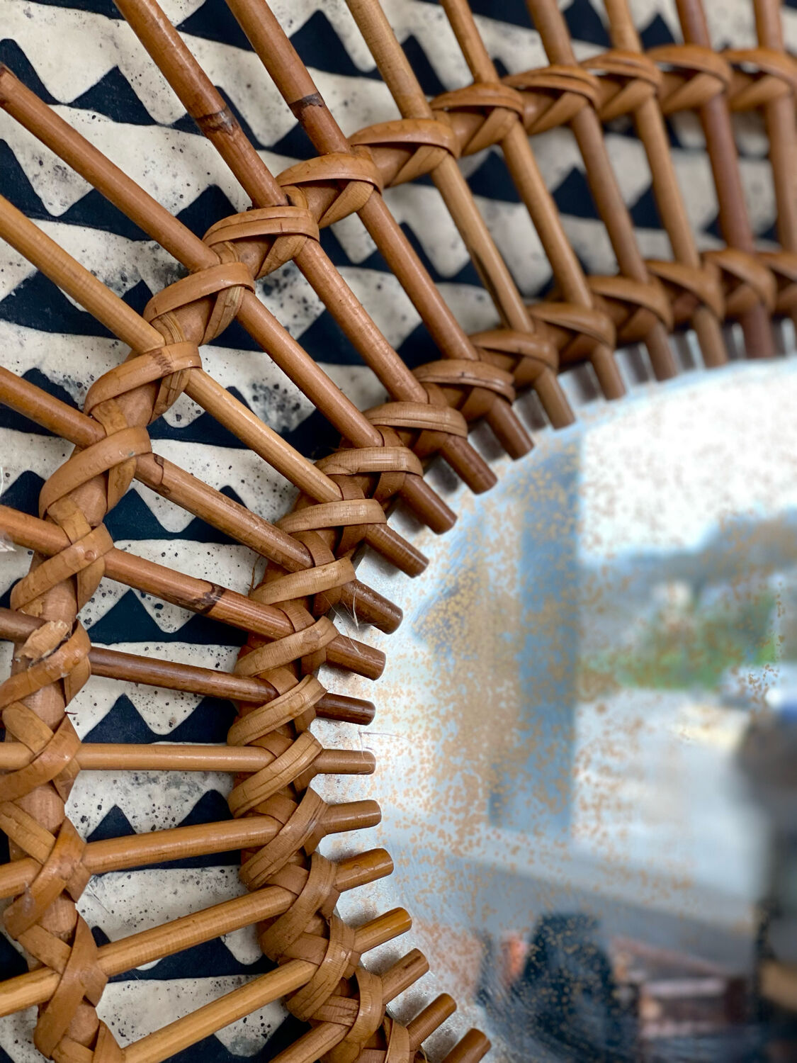 Rattan mirror 1960 48x60cm