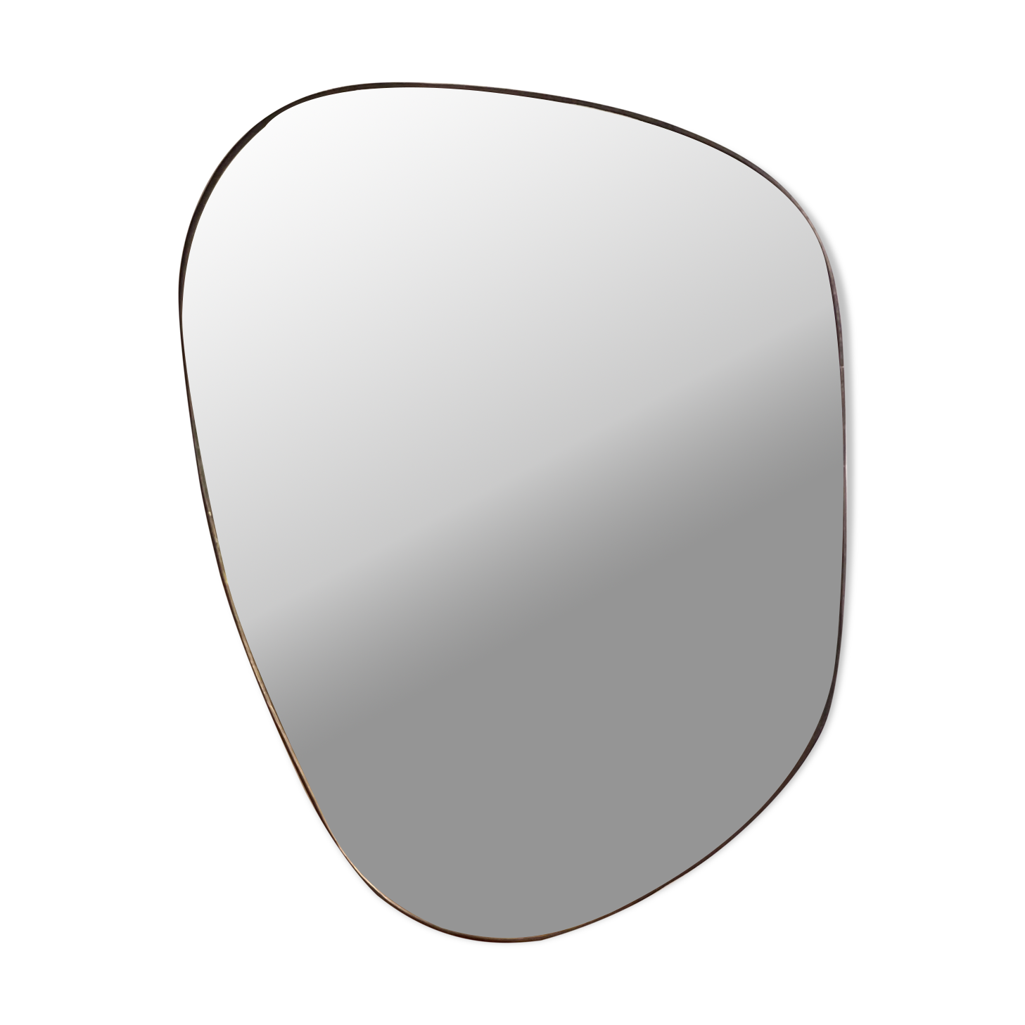 Irregular trapeze mirror organic brass black minimalist