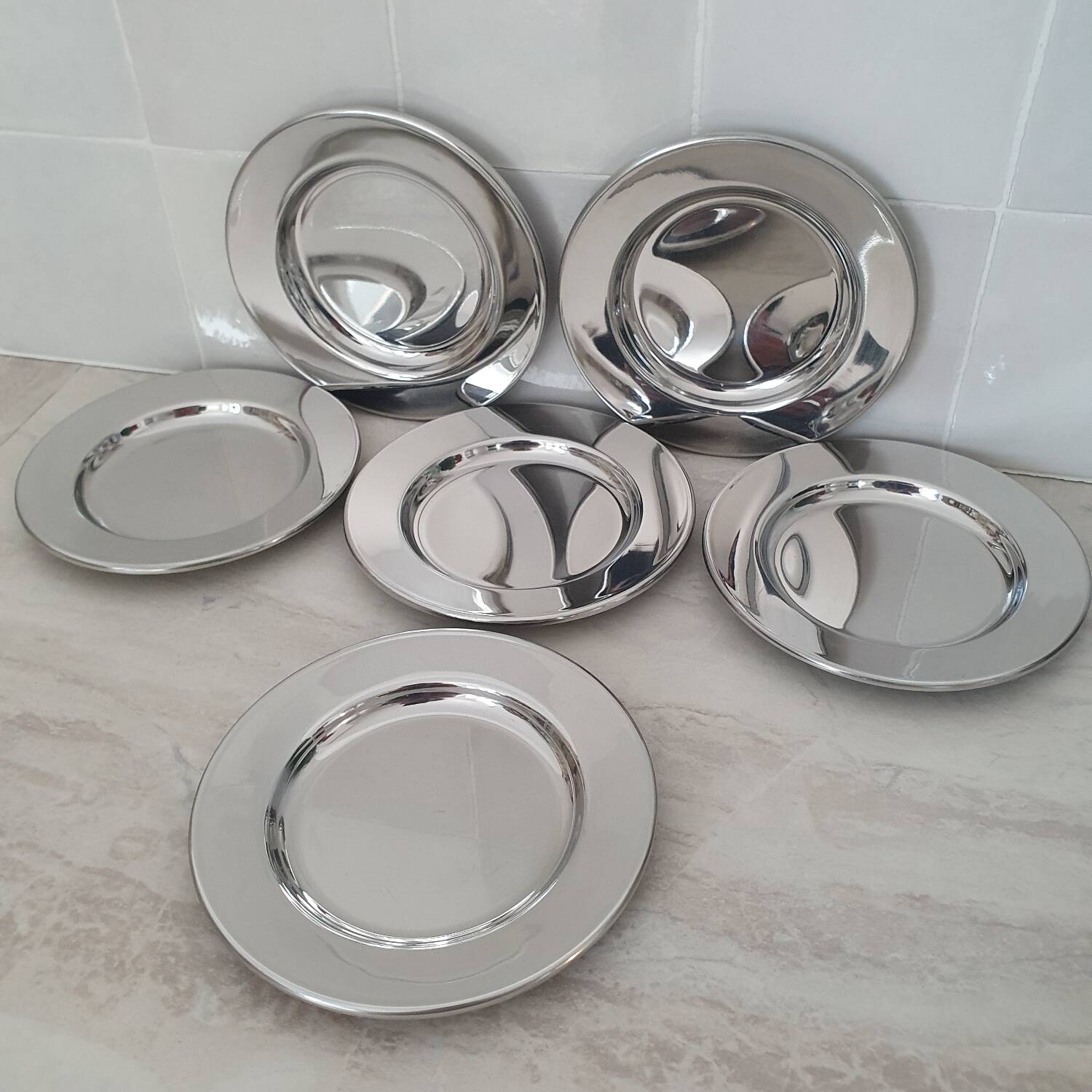 Alessi Alfra / Small presentation plates in 18/8 stainless steel