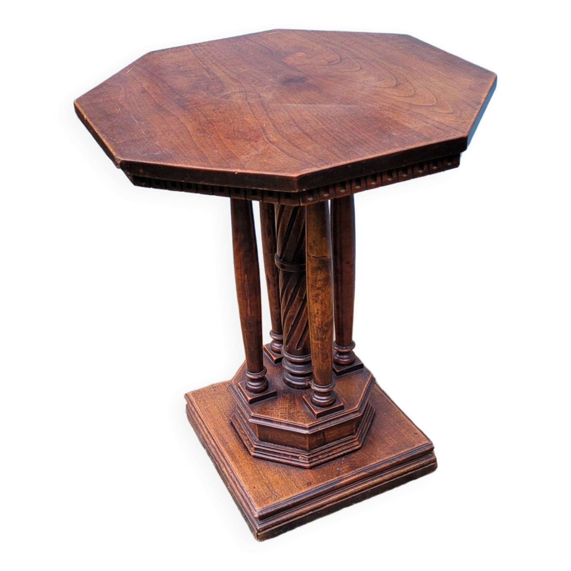 Wooden pedestal table