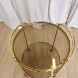 Vintage Smoked Glass Serving Trolley: 1970s Mid-Century Modern Bar Cart
