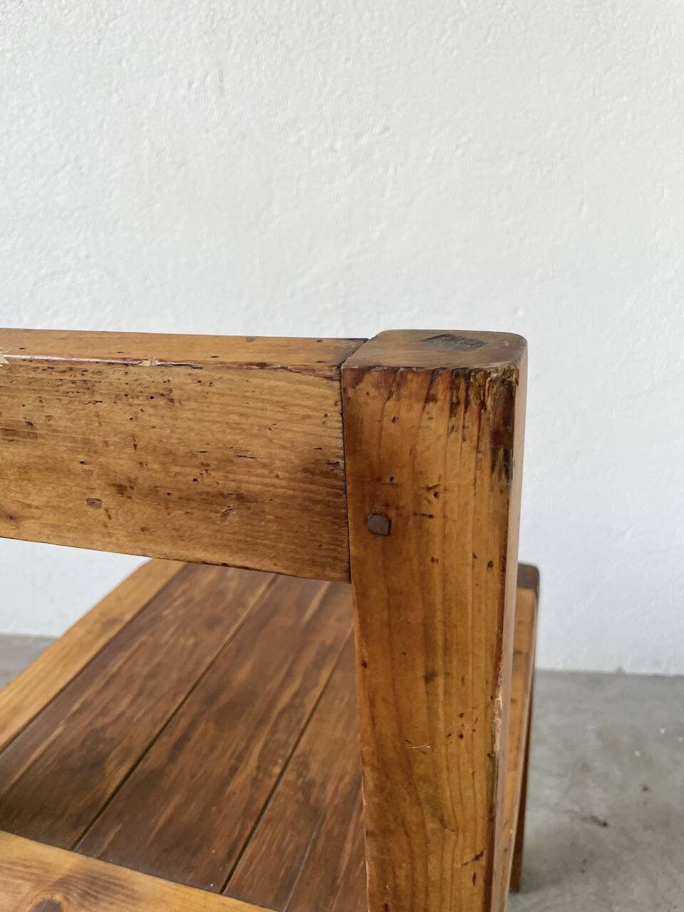 Brutalist pine chair