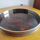 Round vintage Guzzini Lucite tortoiseshell platter 1970s Italian design