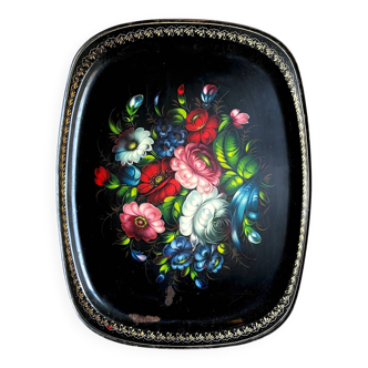 Jostovo hand-painted metal serving tray