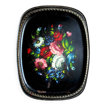 Jostovo hand-painted metal serving tray