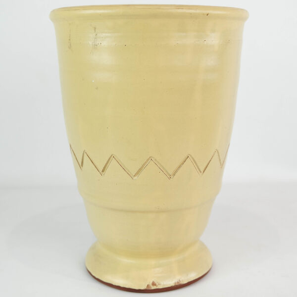 Vase En Céramique Avec Glaçure Et Motif Simpel D’artiste Danois Inconnu, Années 1960