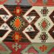 4x6 Red & Green Geometric Persian Kilim Rug, 132x194Cm
