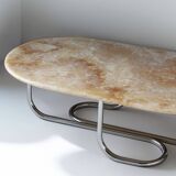 Space Age chrome and onyx coffee table