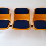 Fiberglass waiting bench by Georg Leowald for Wilkhahn