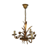 Golden metal ears of wheat chandelier