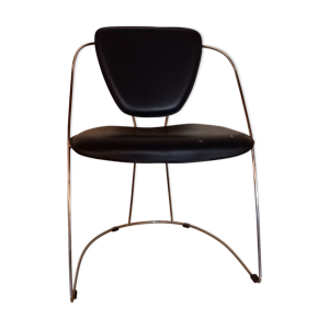 chaise simili cuir et - metal