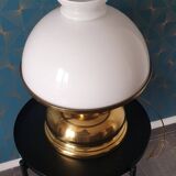 Brass and opaline lamp