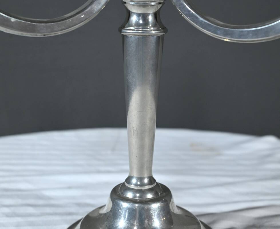 Pair of “Le Lingot” Candelabra in Pewter – Mid 20th Century