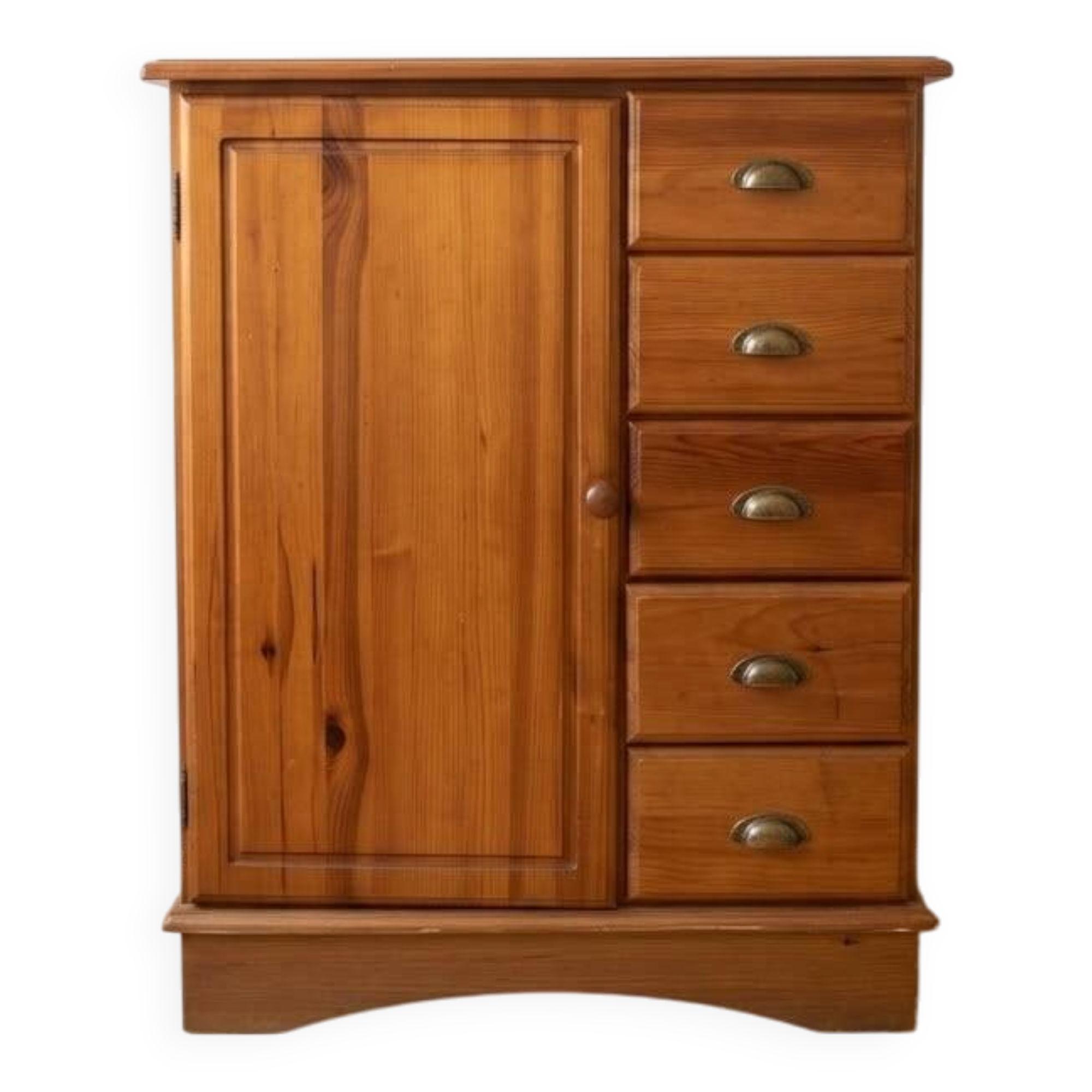 Vintage wooden storage cabinet with drawers