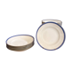 Lot 6 Deep Plates Limoges Porcelain Blue Gold Betoule & Legrand France