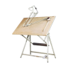 Dutch industrial drawing table with lamp and drafting machine by Rotanex, 1950