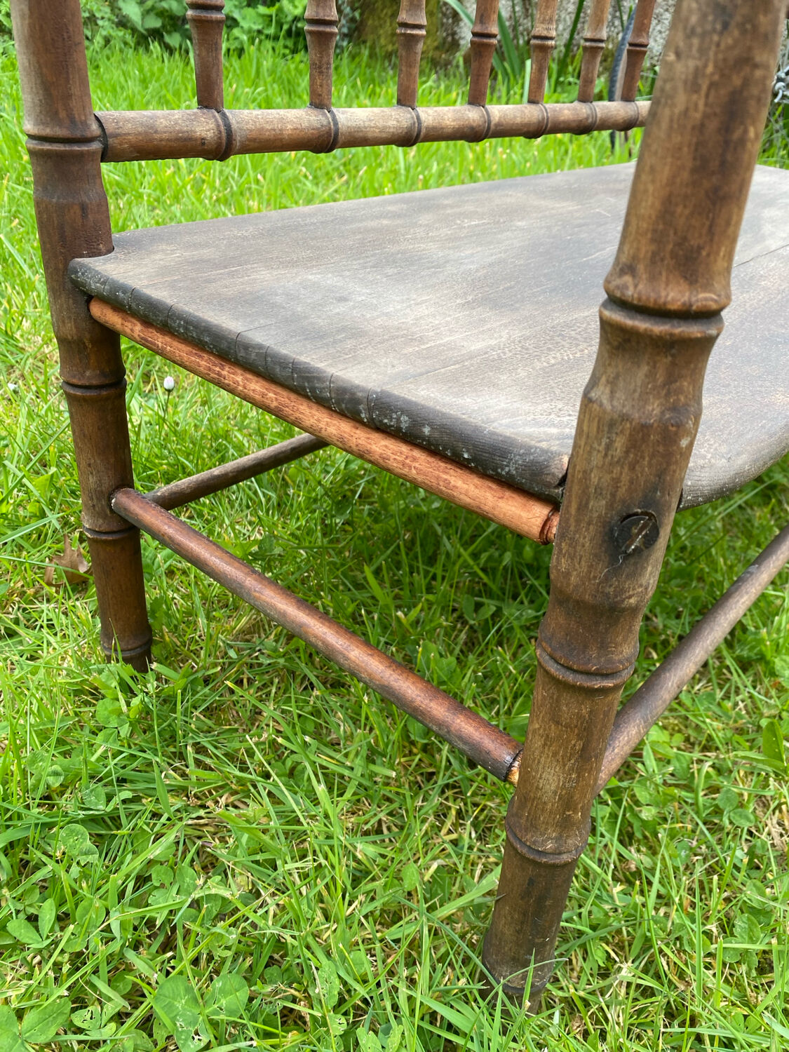 Old turned bamboo children's bench