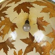 rare vintage PENDANT LAMP resin with maple leaves 1970s hanging lamp