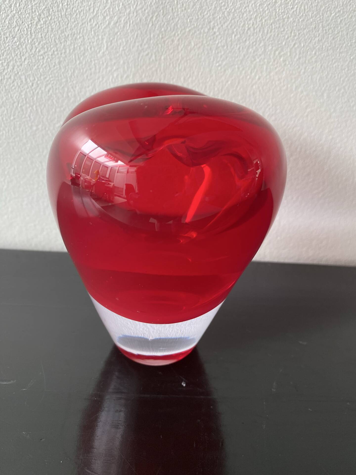 Red Heart Vase Murano attributed to Salviati by Maria Christina Hamel