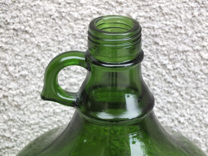 Ancienne bouteille verte, bonbonne en verre 5L