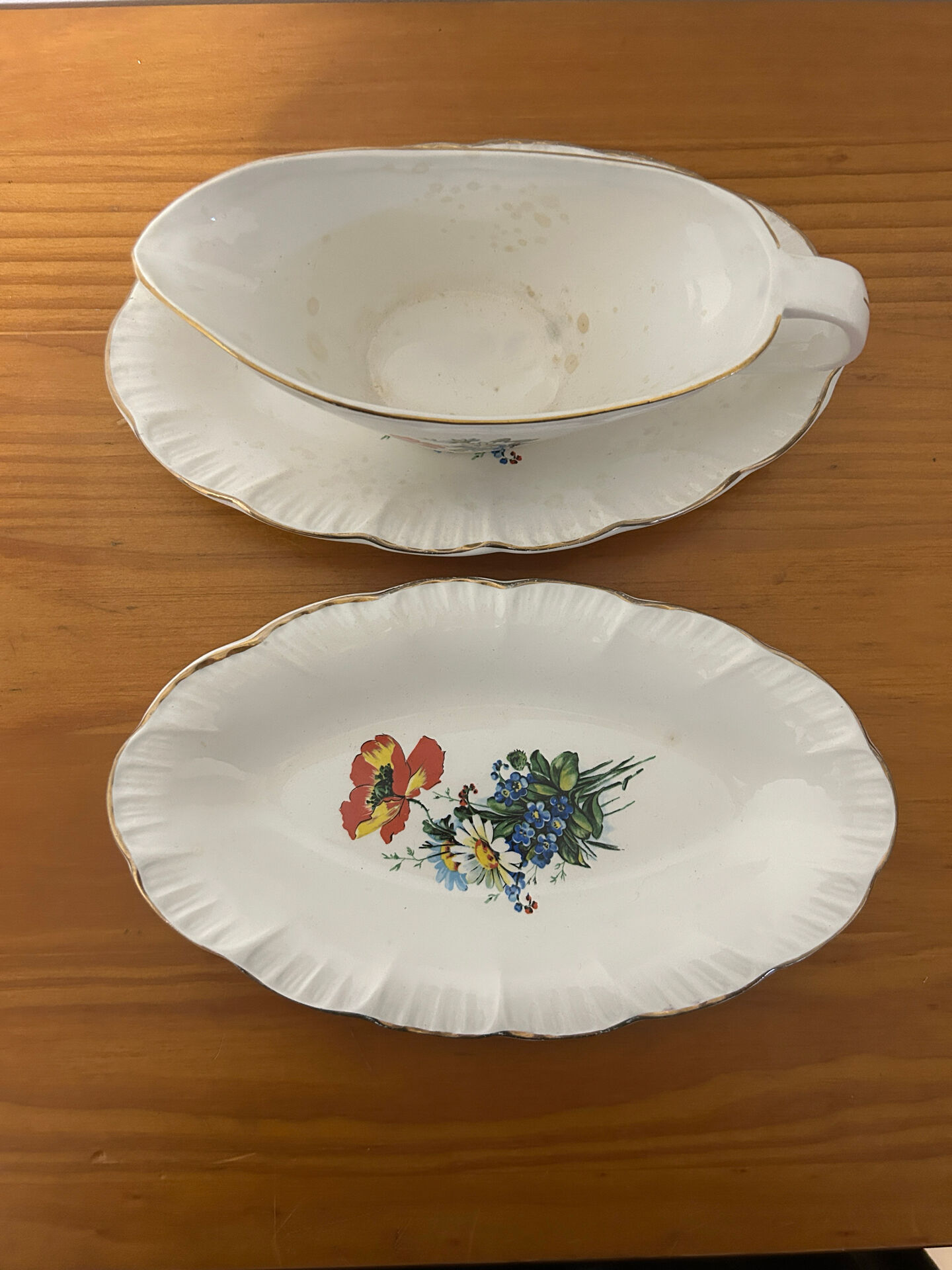 Saucière + 2 Plats De Presentation Digoin & Sarreguemines - Modèle REN
