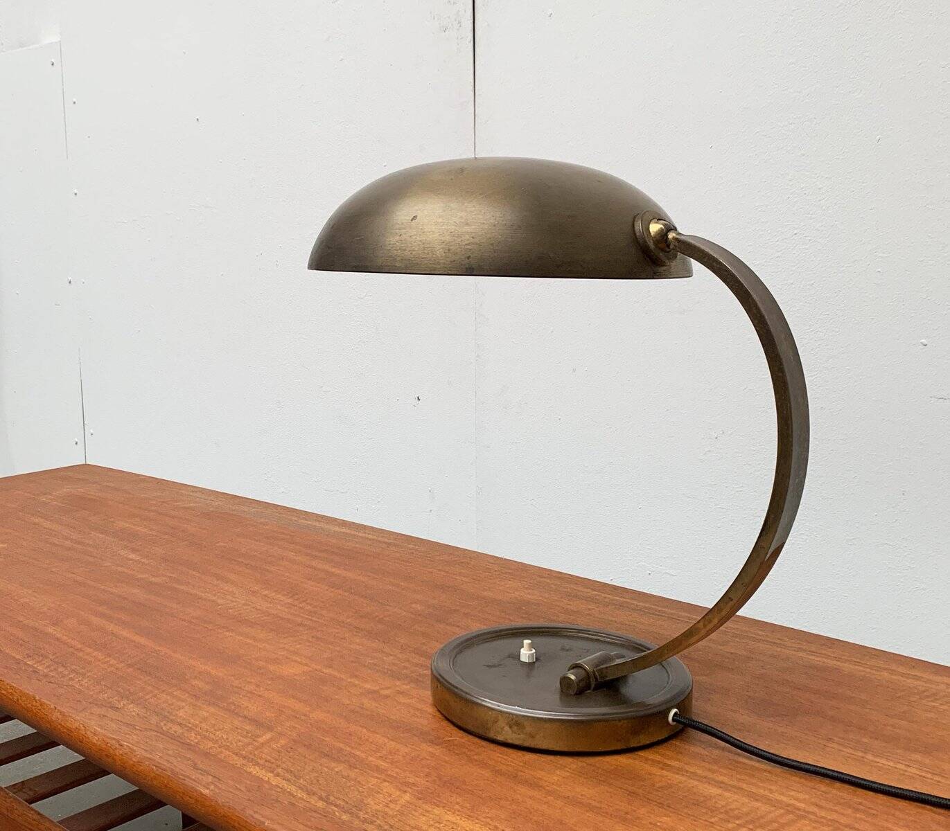 Mid-Century German Brass Table Lamp by Gecos Cosack