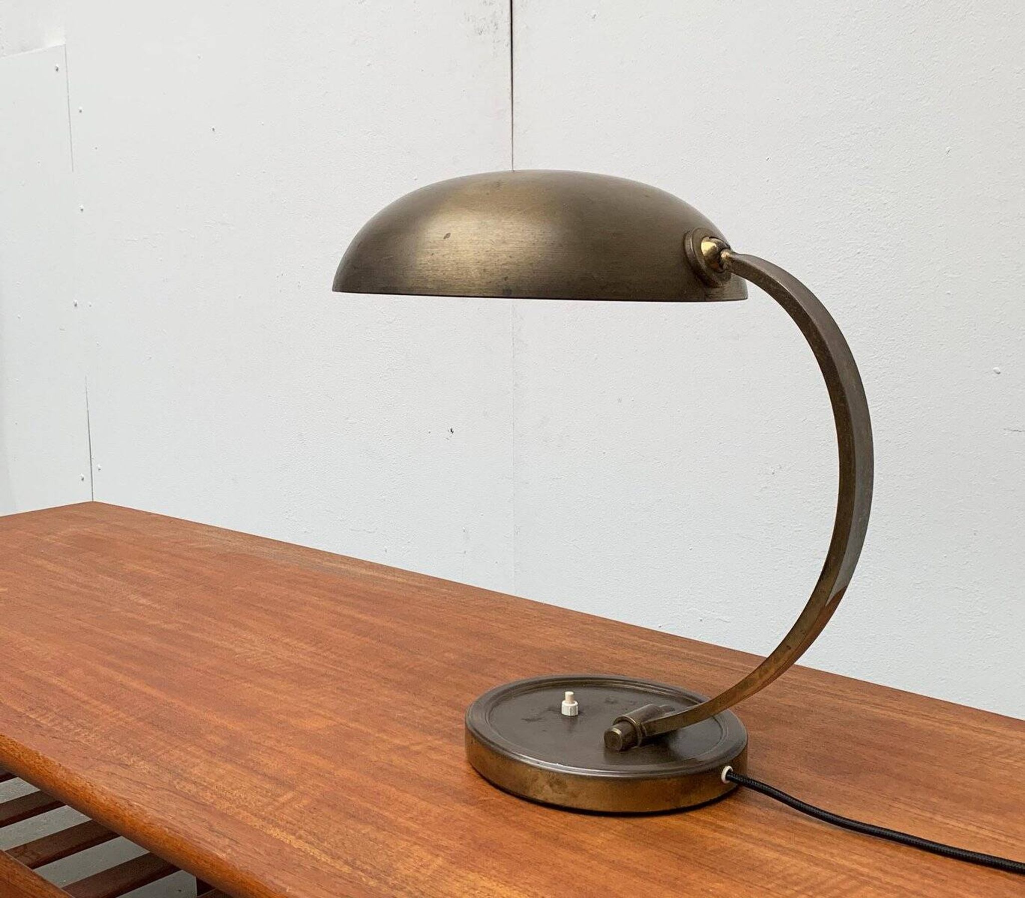 Mid-Century German Brass Table Lamp by Gecos Cosack