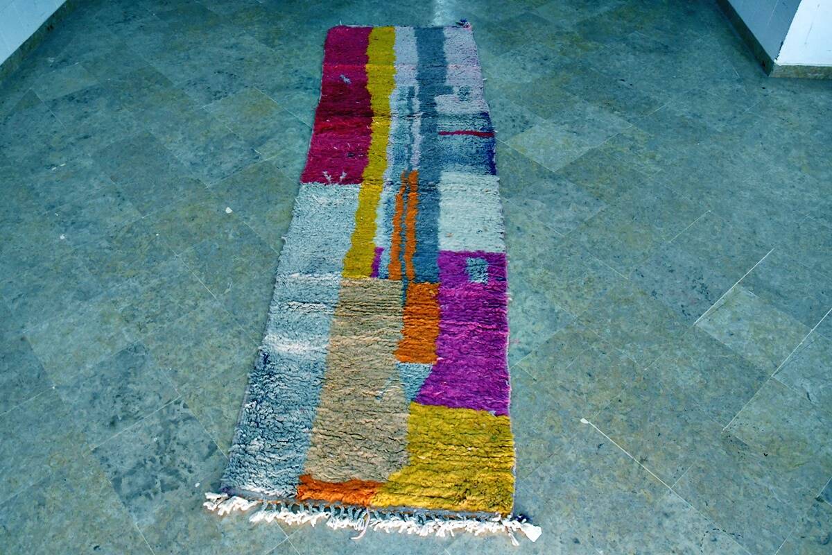 Moroccan Berber carpet hallway Boujaad 304 x 85 cm new
