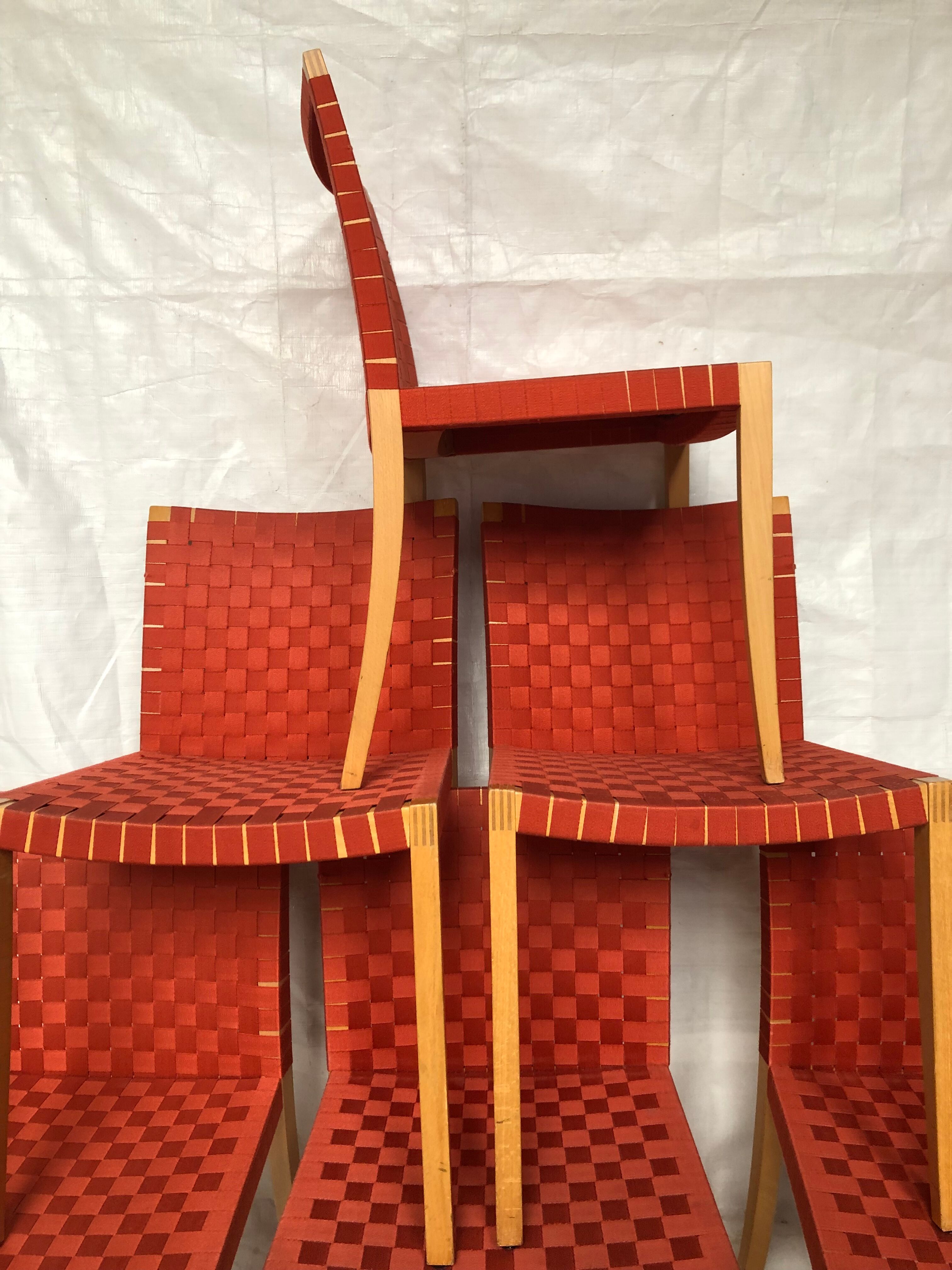 Peter Maly's 737 red chairs for vintage Thonet