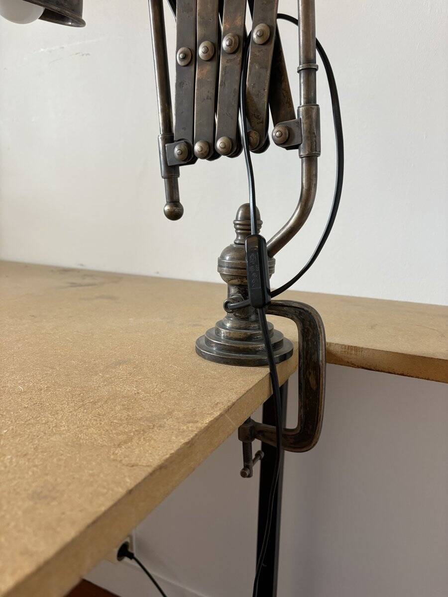 Lampe industrielle à ciseaux, pince d'établi