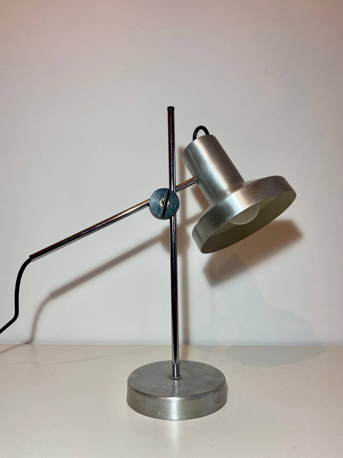 Brushed aluminum desk lamp