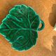 Set of 4 dishes empty pocket enamelled ceramic green lunetta vallauris leaf shape vallauris