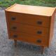 Vintage chest of drawers in gilded oak from the 50s 3 drawers feet bobbin