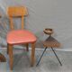 Vintage tripod ashtray with wooden shelf