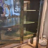 Cabinet in bamboo marquetry and brass by Dal Vera circa 1970