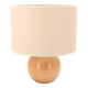 Wooden ball lamp, beige lampshade, 1970s