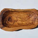 Plat brutaliste en bois d'olivier 1970