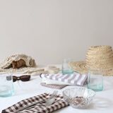 Serviette rayure marron